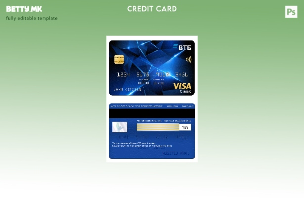 модерен стил на Русија VTB банка виза класичен шаблон картичка